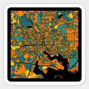 Baltimore Map Pattern in Orange & Teal Sticker